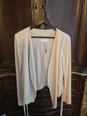 BCBGeneration Blush Open-Front Draped Blazer